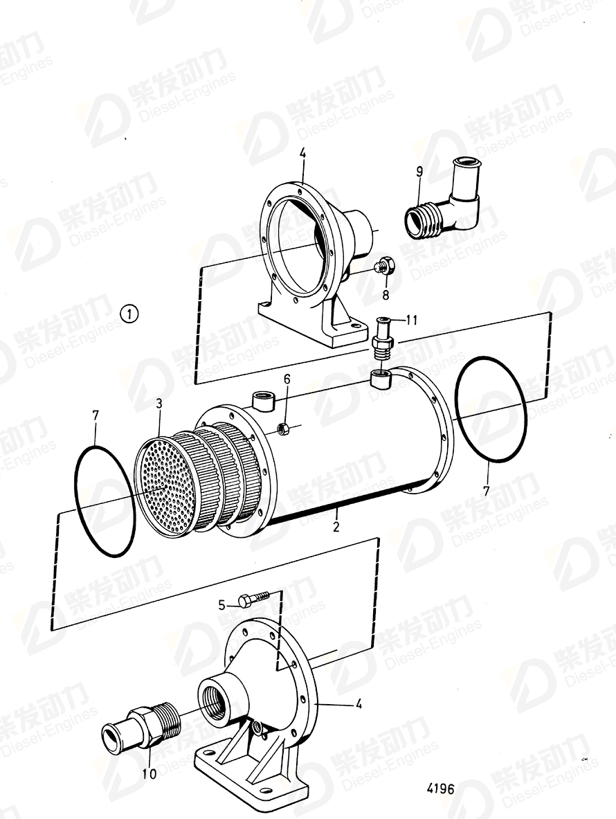 volvo penta Hose nipple 961611 Drawing volvo penta Hose nipple 961611 Drawing